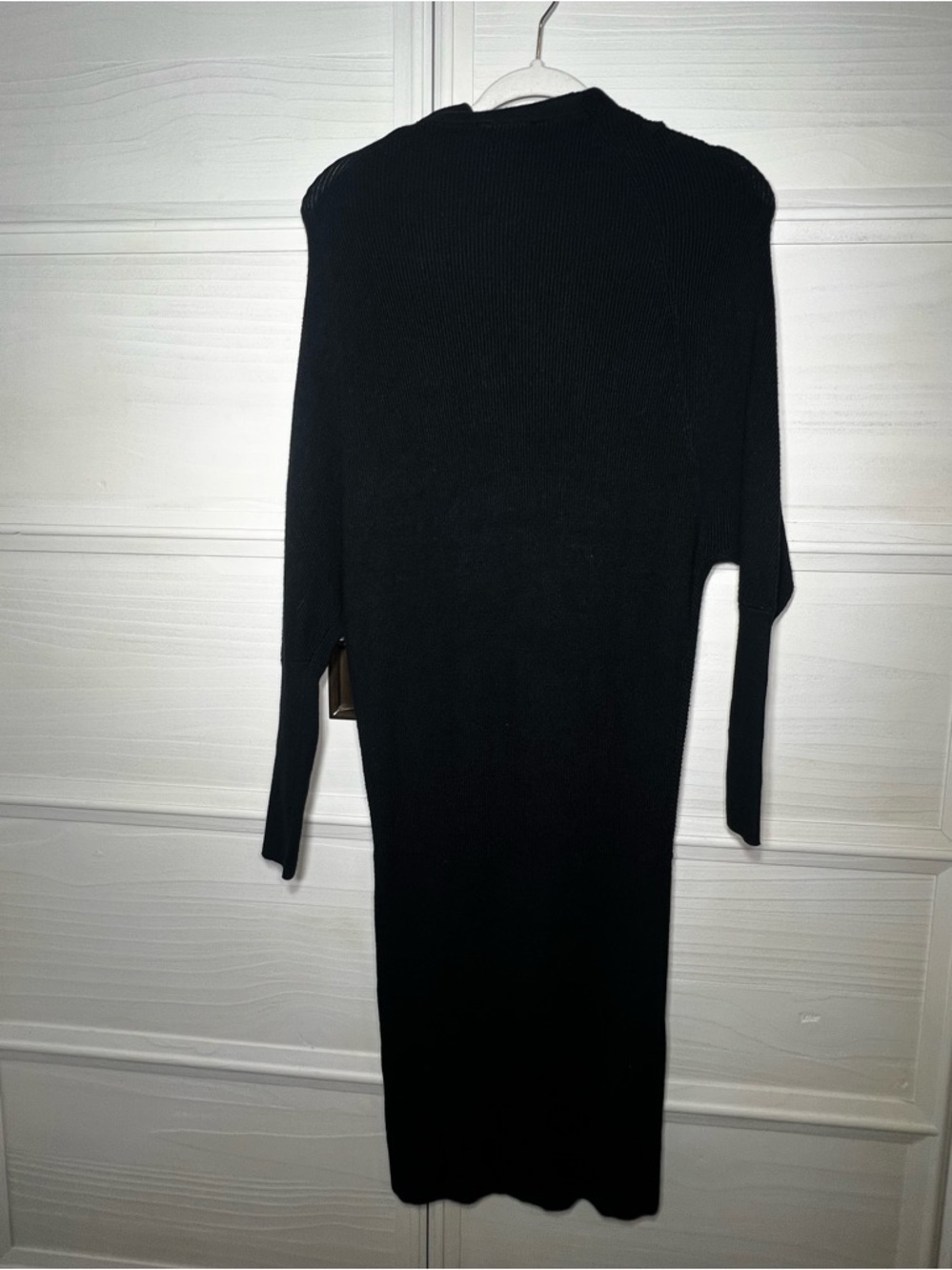 Anna Cai Dress Ribbed Sweater Dress Black Long Sleeve Sz M